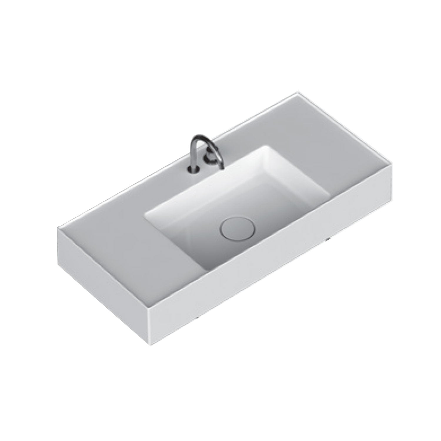 Lavabo lavatrucco vasca centrale Domus Falerii 100x46 cm installazione sospesa o da appoggio by CeramicStore | Lo specialista del tuo bagno