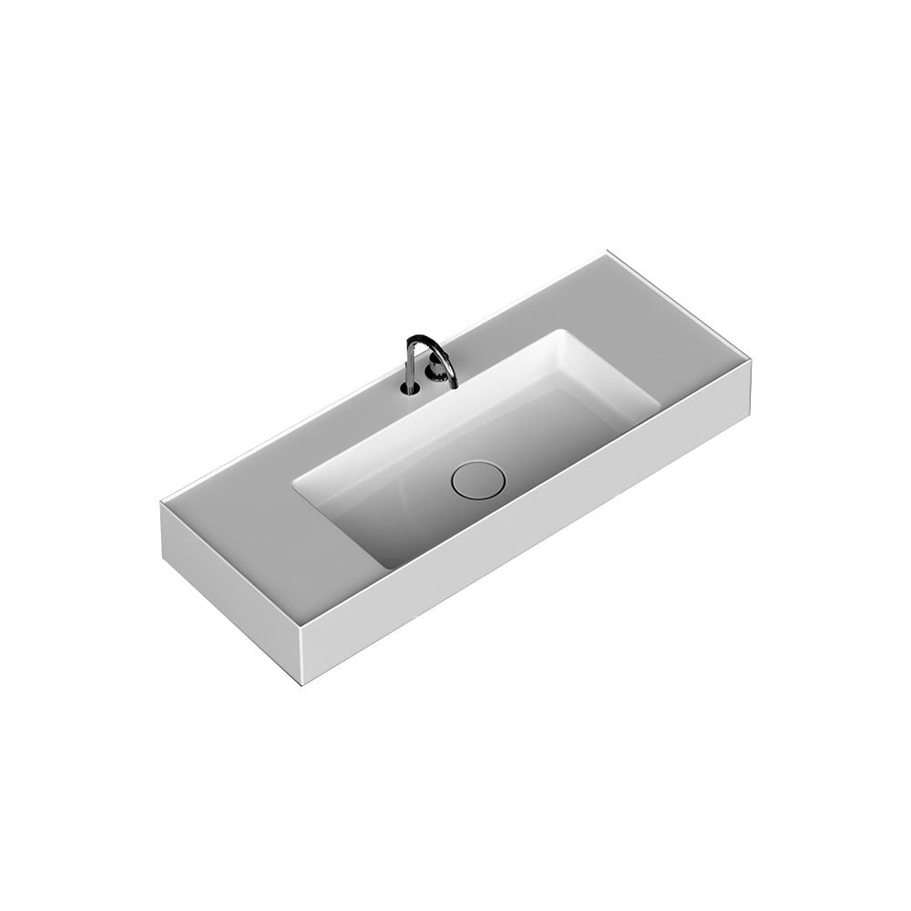 Lavabo lavatrucco vasca centrale Domus Falerii 120x46 cm installazione sospesa o da appoggio by CeramicStore | Lo specialista del tuo bagno