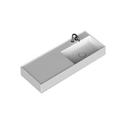 Lavabo lavatrucco vasca a destra Domus Falerii 120x46 cm installazione sospesa o da appoggio by CeramicStore | Lo specialista del tuo bagno