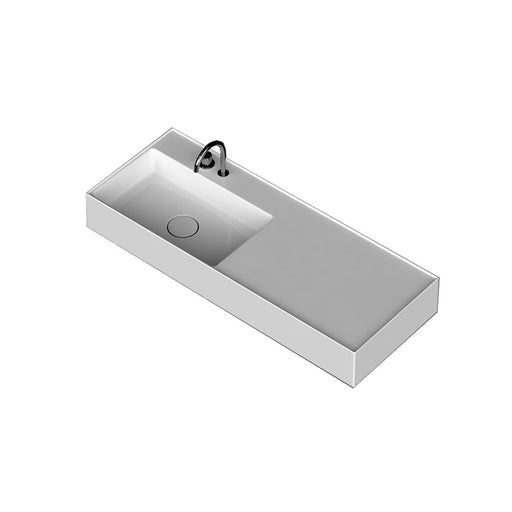 Lavabo lavatrucco vasca a sinistra Domus Falerii 120x46 cm installazione sospesa o da appoggio by CeramicStore | Lo specialista del tuo bagno