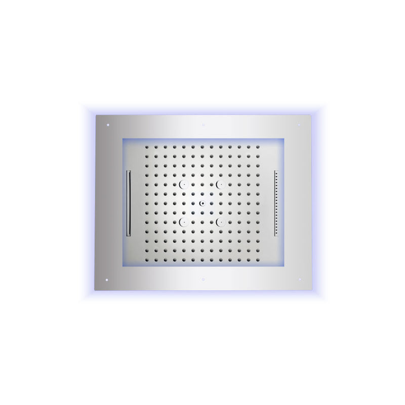 Soffione doccia acciaio inox cromo Bossini Frame Multifunzione 60x50 cm 4 getti by CeramicStore | Lo specialista del tuo bagno