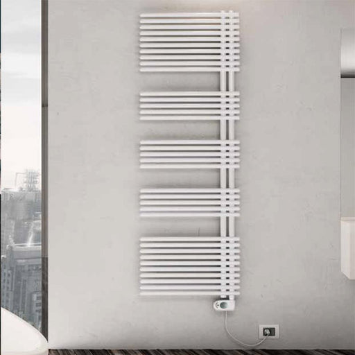 Termoarredo elettrico bianco Lazzarini E-Garda a 25 tubi resistenza 600 watt by CeramicStore | Lo specialista del tuo bagno