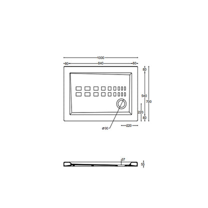 Piatto doccia rettangolare Althea Ito cm 70x100 ceramica bianca foro diametro cm 8,5 spessore cm 5,5 by CeramicStore | Lo specialista del tuo bagno