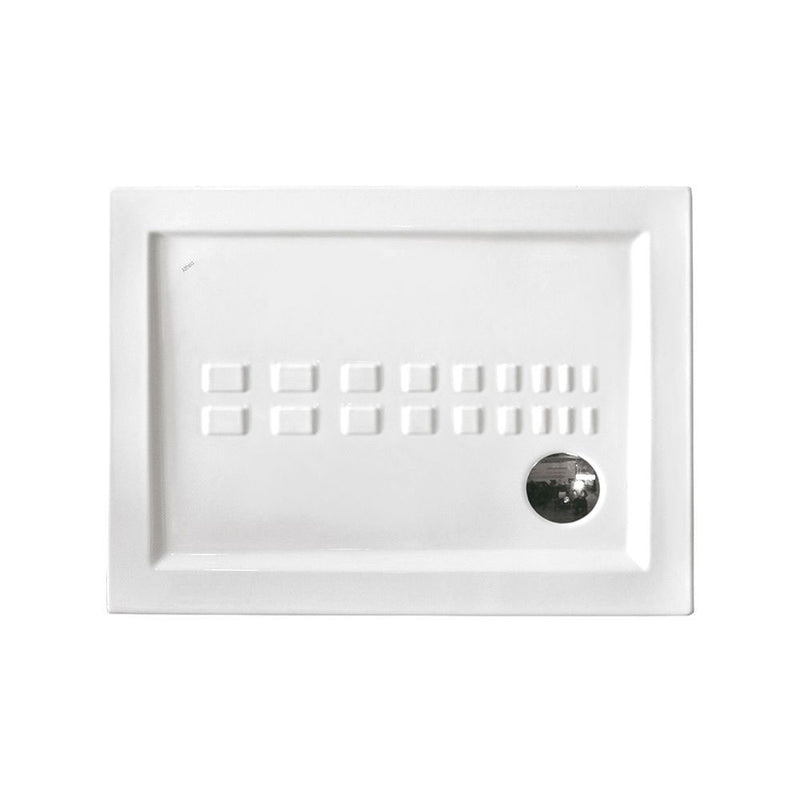 Piatto doccia rettangolare Althea Ito cm 70x140 ceramica bianca foro diametro cm 8