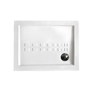Piatto doccia rettangolare Althea Ito cm 80x100 ceramica bianca foro diametro cm 8