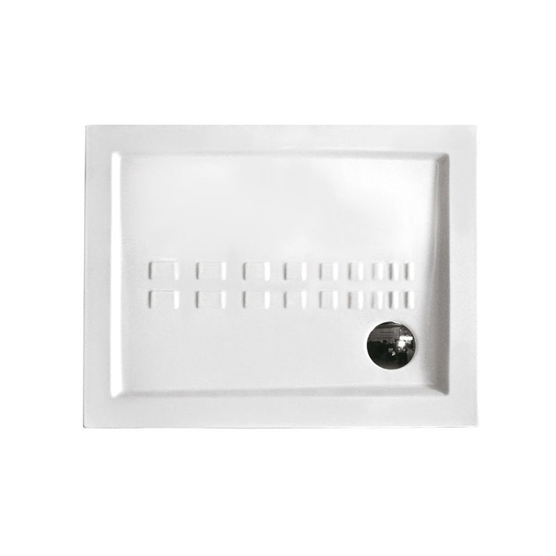Piatto doccia rettangolare Althea Ito cm 80x100 ceramica bianca foro diametro cm 8