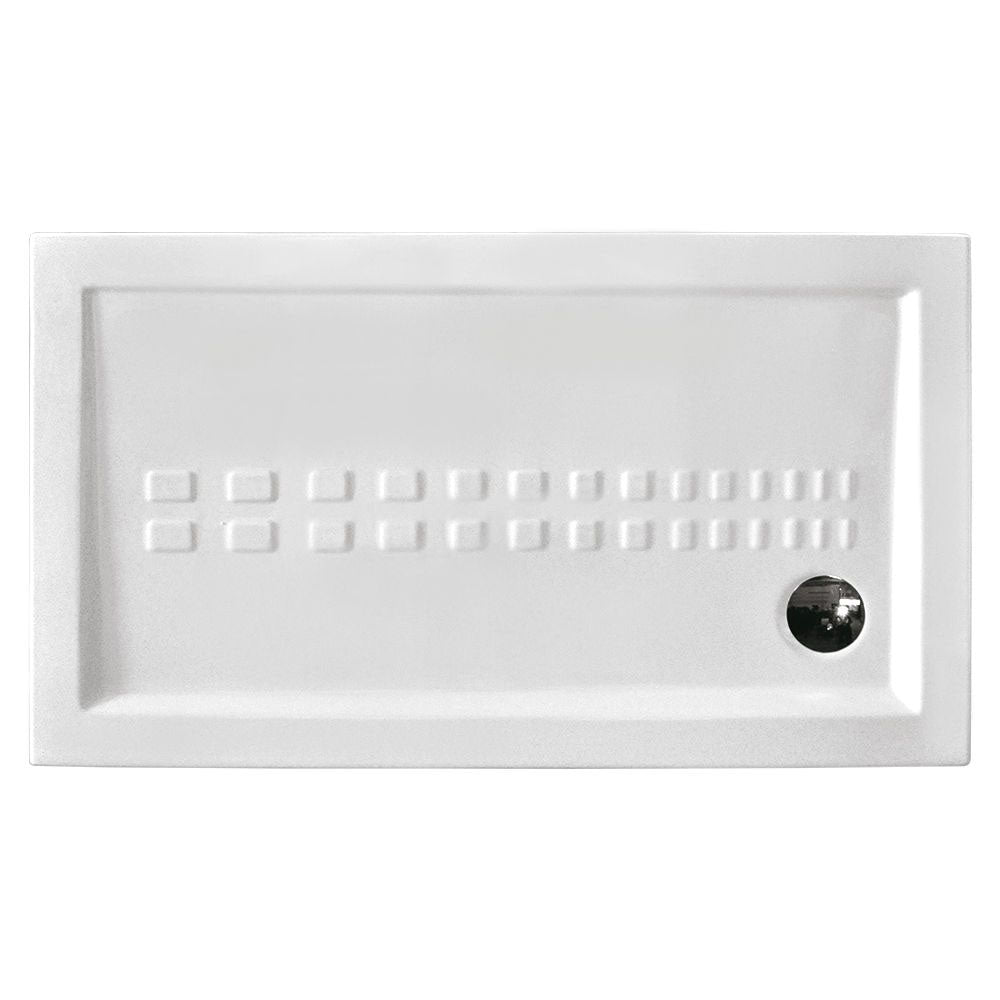 Piatto doccia rettangolare Althea Ito cm 80x140 ceramica bianca foro diametro cm 8,5 spessore cm 5,5 by CeramicStore | Lo specialista del tuo bagno