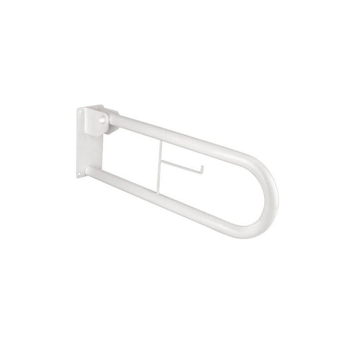 Barra di sostegno ribaltabile 70 cm acetalico bianco con portarotolo senza supporto by CeramicStore | Lo specialista del tuo bagno