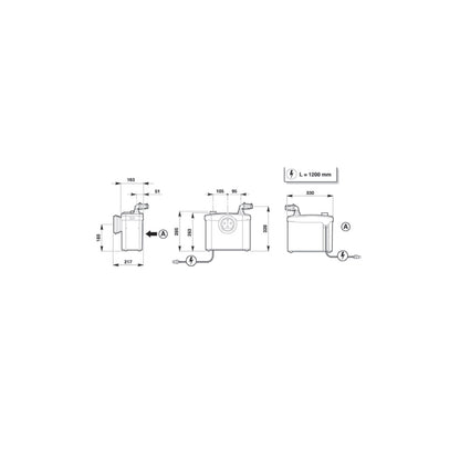 Cassetta trituratrice Sanitop per wc tradizionali con scarico a parete by CeramicStore | Lo specialista del tuo bagno