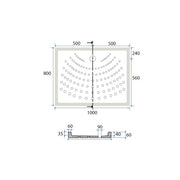 Piatto doccia rettangolare ceramica bianca 80x100 con altezza 6 cm