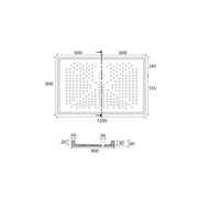 Piatto doccia rettangolare ceramica bianca 80x120 con altezza 6 cm