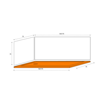 Piatto doccia abs bianco 160x70 per kit sostituzione vasca altezza 4 cm by CeramicStore | Lo specialista del tuo bagno