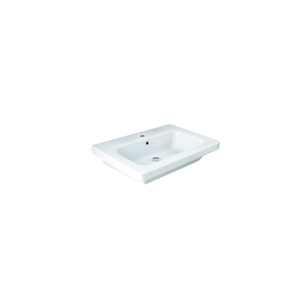 Lavabo monoforo porcellana bianca Rak Ceramics Resort lunghezza 55 cm by CeramicStore | Lo specialista del tuo bagno