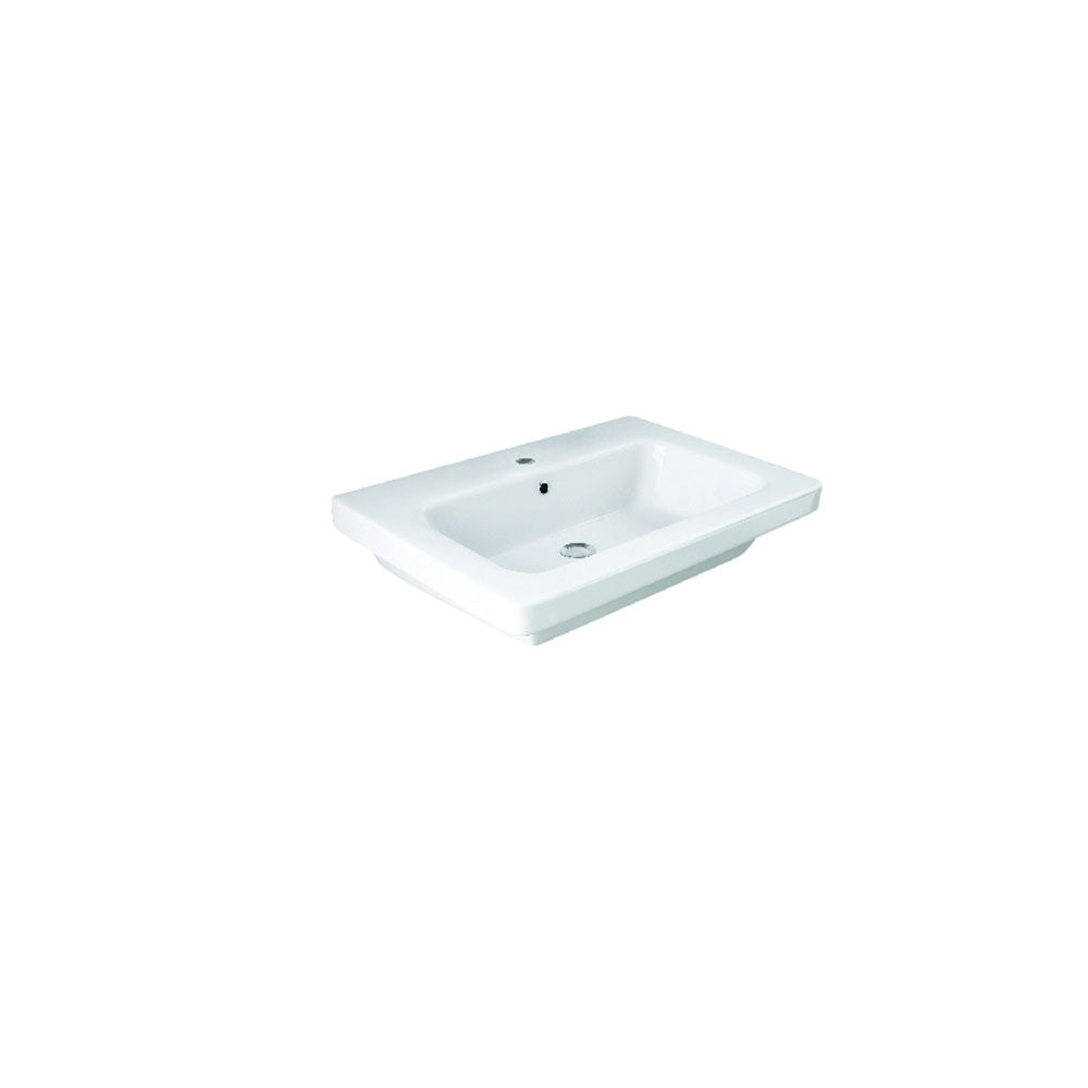 Lavabo monoforo porcellana bianca Rak Ceramics Resort lunghezza 65 cm by CeramicStore | Lo specialista del tuo bagno