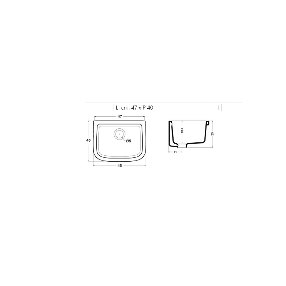 Pilozzo in ceramica bianca con troppopieno 47x40 senza strizzatoio by CeramicStore | Lo specialista del tuo bagno