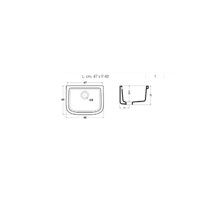 Pilozzo in ceramica bianca con troppopieno 47x40 senza strizzatoio by CeramicStore | Lo specialista del tuo bagno