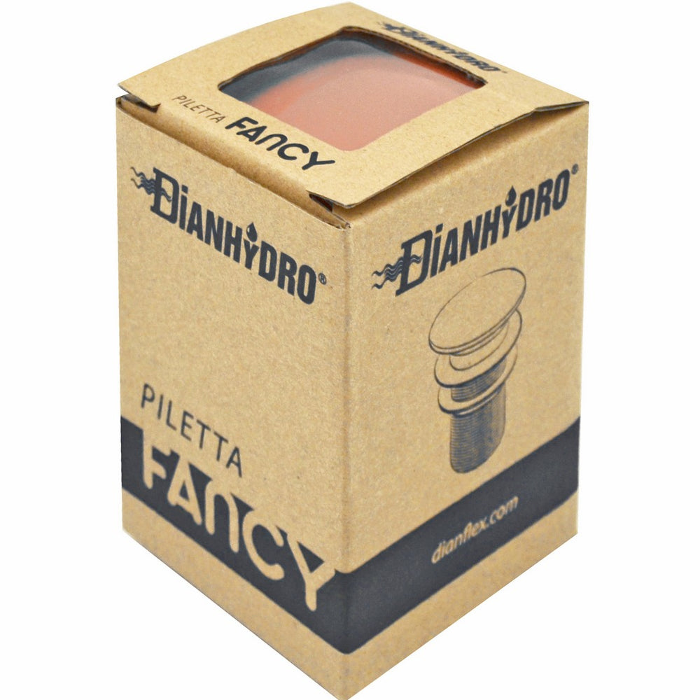 Piletta lavabo click-clack Fancy arancio con tappo tondo in ceramica senza troppo pieno by CeramicStore | Lo specialista del tuo bagno