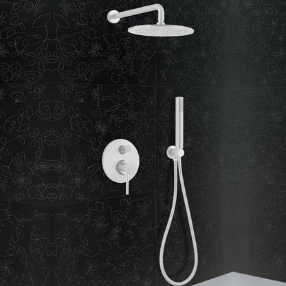 Kit doccia + soffione cilindrico in ottone bianco opaco serie minimal Keller Taps by CeramicStore | Lo specialista del tuo bagno