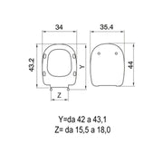 Sedile wc in termoindurente per Casa Ceramica LAUFEN vaso modello MIMO cm cerniere regolabili