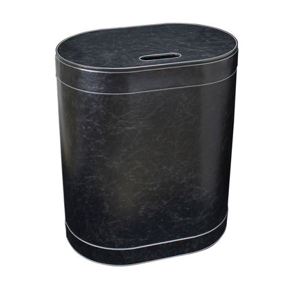 Porta Biancheria stile Vintage 'Koh-i-Noor' in ecopelle con sacca interna - cm 48x30x61h - Nero by CeramicStore | Lo specialista del tuo bagno