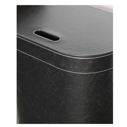 Porta Biancheria stile Vintage 'Koh-i-Noor' in ecopelle con sacca interna - cm 48x30x61h - Nero by CeramicStore | Lo specialista del tuo bagno