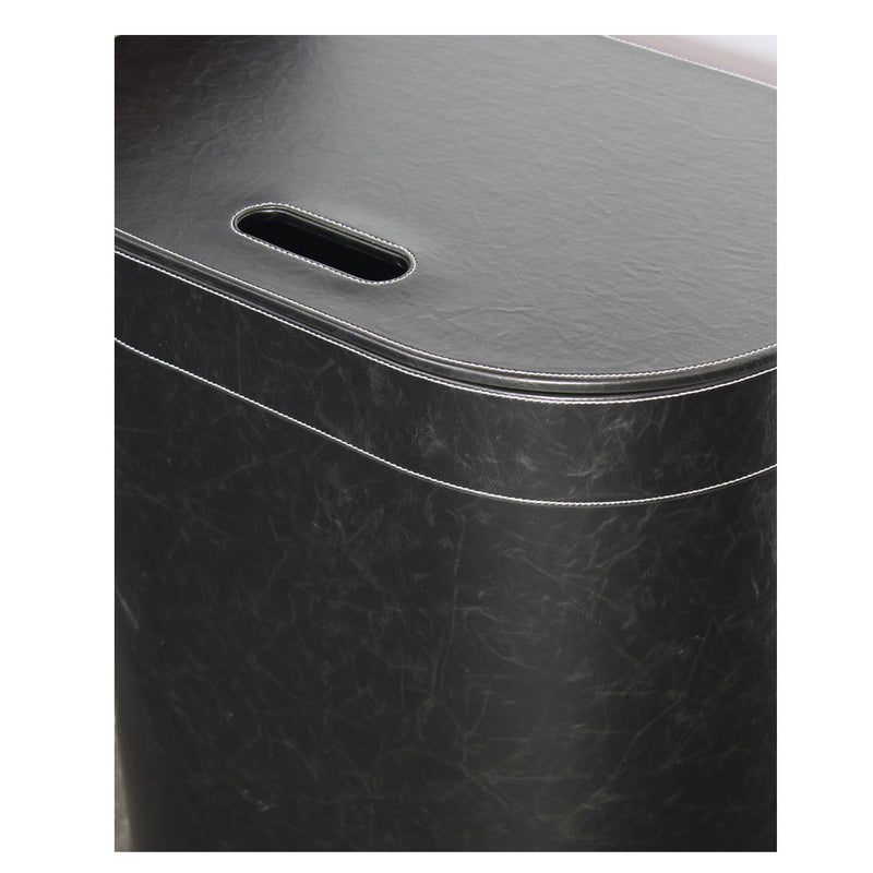 Porta Biancheria stile Vintage 'Koh-i-Noor' in ecopelle con sacca interna - cm 48x30x61h - Nero by CeramicStore | Lo specialista del tuo bagno