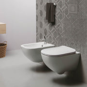 Wc sospeso serie Forever 50 in ceramica bianca lucida con coprivaso chiusura tradizionale - Disegno Ceramica