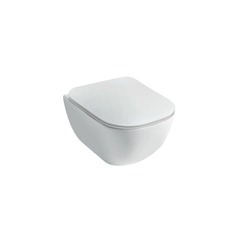 Wc sospeso serie Forever 50 in ceramica bianca lucida con coprivaso chiusura rallentata- Disegno Ceramica