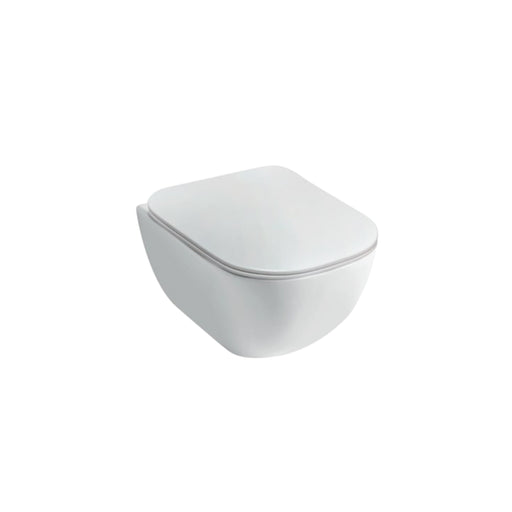 Wc sospeso serie Forever 50 in ceramica bianca lucida con coprivaso chiusura rallentata- Disegno Ceramica