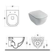 Santari sospesi serie Forever 50 in ceramica bianca con coprivaso chiusura softclose - Disegno Ceramica