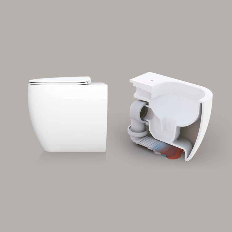 Wc filomuro con scarico traslato serie Forever 55 in ceramica con coprivaso chiusura tradizionale - Disegno Ceramica