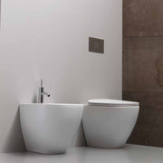 Santari filomuro serie Forever 55 in ceramica bianca con coprivaso chiusura softclose- Disegno Ceramica