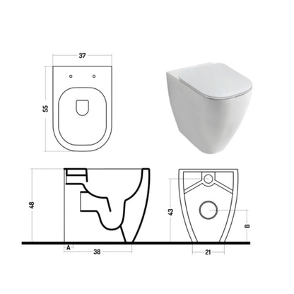 Santari filomuro serie Forever h48 Terza Età in ceramica bianca con coprivaso chiusura tradizionale- Disegno Ceramica