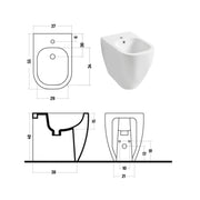 Santari filomuro serie Forever h48 Terza Età in ceramica bianca con coprivaso chiusura tradizionale- Disegno Ceramica