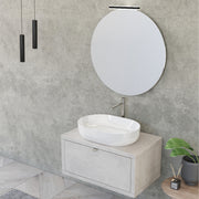Composizione bagno sospesa Nyumba a 1 cassetto con lavabo, specchio e lampada LED 80x40 cm grigio cielo by CeramicStore | Lo specialista del tuo bagno