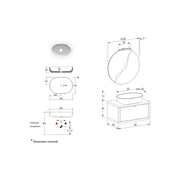 Composizione bagno sospesa Nyumba a 1 cassetto con lavabo, specchio e lampada LED 80x40 cm grigio cielo by CeramicStore | Lo specialista del tuo bagno