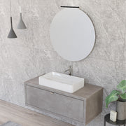Composizione bagno sospesa Nyumba a 1 cassetto con lavabo, specchio e lampada LED 110x40 cm grigio caldo by CeramicStore | Lo specialista del tuo bagno