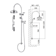 Colonna doccia regolabile Belinda con doccia Retrà² Paffoni - Bronzato by CeramicStore | Lo specialista del tuo bagno