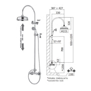 Colonna doccia regolabile Belinda con gruppo doccia incluso Paffoni - Bronzato by CeramicStore | Lo specialista del tuo bagno