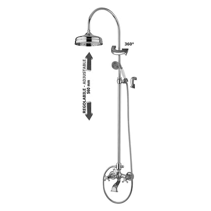 Colonna doccia regolabile Belinda con gruppo vasca/doccia Paffoni - Cromato by CeramicStore | Lo specialista del tuo bagno