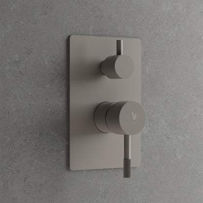 Miscelatore ad incasso per doccia con deviatore 2 vie RubiFlux Tennis Mud - Grigio Fango by CeramicStore | Lo specialista del tuo bagno