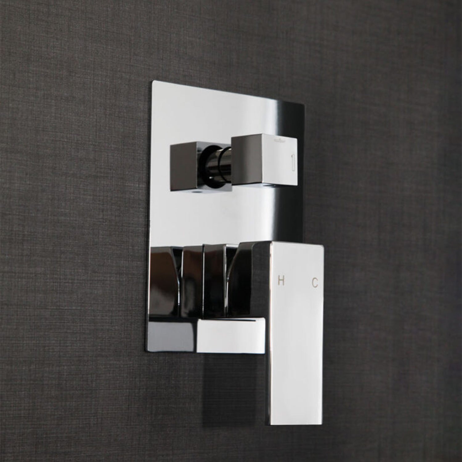 Miscelatore ad incasso quadro per doccia con deviatore 2 vie RubiFlux Square Mud - Grigio Fango by CeramicStore | Lo specialista del tuo bagno