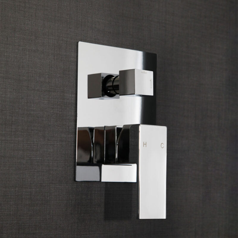 Miscelatore ad incasso quadro per doccia con deviatore 2 vie RubiFlux Square Mud - Grigio Fango by CeramicStore | Lo specialista del tuo bagno
