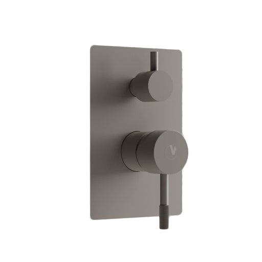 Miscelatore ad incasso per doccia con deviatore 2 vie RubiFlux Tennis Mud - Grigio Fango by CeramicStore | Lo specialista del tuo bagno