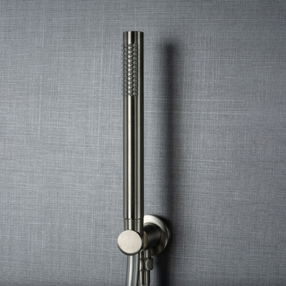 Kit doccia rotondo in ottone RubiFlux Roller con supporto e flessibile 150 cm - Grigio Fango by CeramicStore | Lo specialista del tuo bagno
