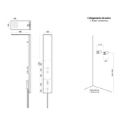 Pannello doccia multifunzionale DocciaGo Paris 145x49 cm acciaio spazzolato - Grigio Fango by CeramicStore | Lo specialista del tuo bagno