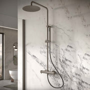 Colonna Doccia RubiFlux Idra con miscelatore termostatico e soffione tondo à¸ 25 cm - Grigio Fango by CeramicStore | Lo specialista del tuo bagno