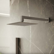 Soffione doccia quadrato 25x25 con getti anticalcare in silicone RubiFlux - Grigio Fango by CeramicStore | Lo specialista del tuo bagno