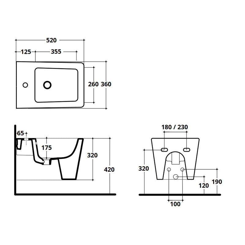 Sanitari sospesi senza brida in ceramica wc-bidet-sedile soft-close slim modello Tak di Althea