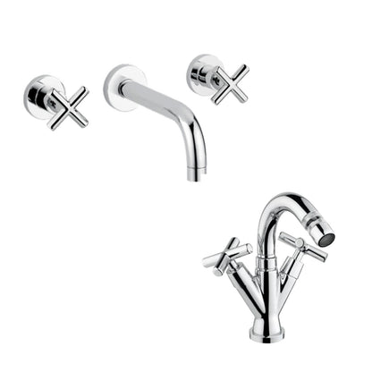 Kit miscelatori lavabo e bidet in ottone cromato collezione Sirio Keller Taps - rubinetto bidet monoforo by CeramicStore | Lo specialista del tuo bagno